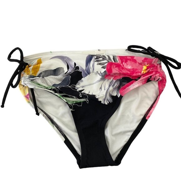CALIA by Carrie Underwood Black & White Floral 2-pc Twist Bikini Set XS - Picture 4 of 9